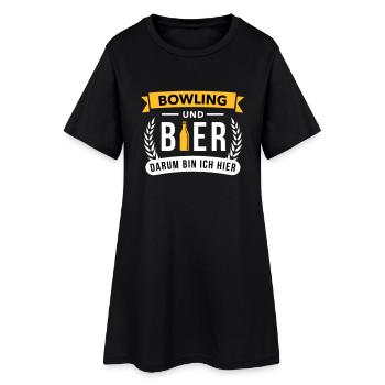 Bowling und Bier darum bin ich hier - Team Sport - Frauen T-Shirt-Kleid - Schwarz - Vorne