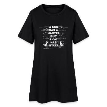 cat - Women’s T-Shirt Dress - black - Front