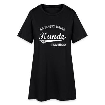 Hund - Frauen T-Shirt-Kleid - Schwarz - Vorne