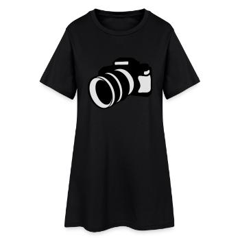 Appareil photo - Robe T-shirt Femme - noir - Devant