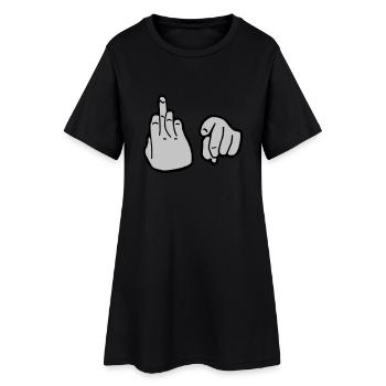Fuck You - Frauen T-Shirt-Kleid - Schwarz - Vorne