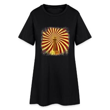 Heliosturm - Frauen T-Shirt-Kleid - Schwarz - Vorne
