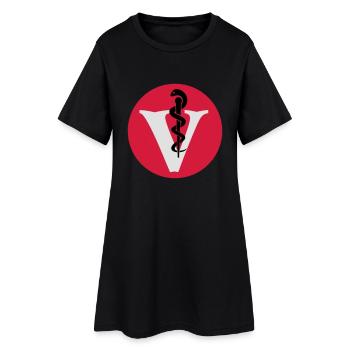V Veterinär Natter Aesculapstab Kreis Dr - Vet - Frauen T-Shirt-Kleid - Schwarz - Vorne