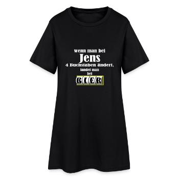 Jens und Bier - Frauen T-Shirt-Kleid - Schwarz - Vorne