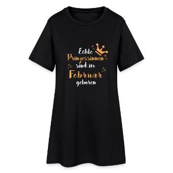 FEBRUAR GEBURTSTAG PRINZESSIN - Frauen T-Shirt-Kleid - Schwarz - Vorne