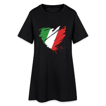 Herz Cuore Italien Italy Calcio Italiano Fußball - Frauen T-Shirt-Kleid - Schwarz - Vorne