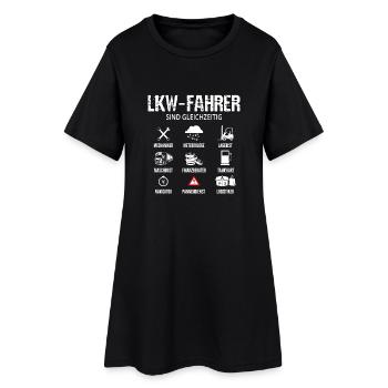 LKW-Fahrer sind gleichzeitig - Frauen T-Shirt-Kleid - Schwarz - Vorne