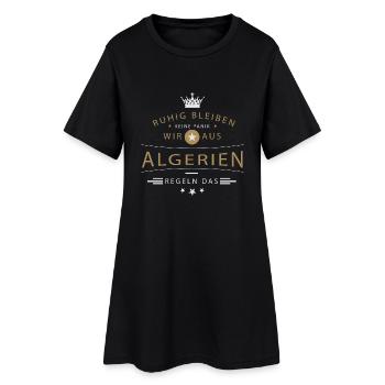 Ruhig bleiben Algerien - Frauen T-Shirt-Kleid - Schwarz - Vorne