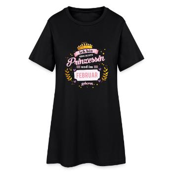Februar Prinzessin - Frauen T-Shirt-Kleid - Schwarz - Vorne
