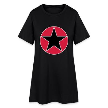 star circ_vec_3 de - Frauen T-Shirt-Kleid - Schwarz - Vorne