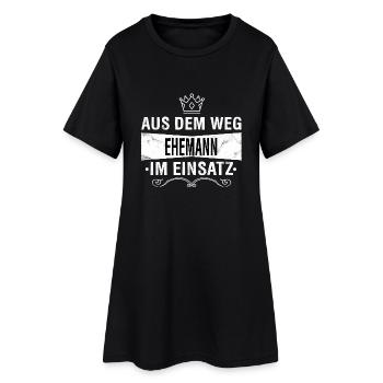 Ehemann - Frauen T-Shirt-Kleid - Schwarz - Vorne