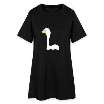 Schwan - Frauen T-Shirt-Kleid - Schwarz - Vorne