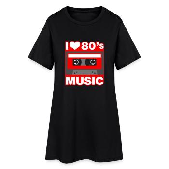 i love 80s music - Robe T-shirt Femme - noir - Devant