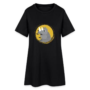 T-shirt images de corps de rhinocéros - Robe T-shirt Femme - noir - Devant