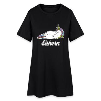 Eishorn - Frauen T-Shirt-Kleid - Schwarz - Vorne