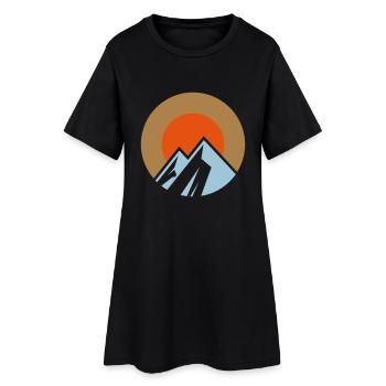 Berge und Sonne - Frauen T-Shirt-Kleid - Schwarz - Vorne