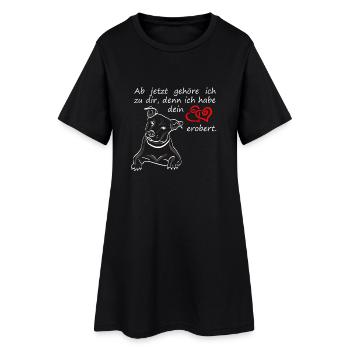 Hundeliebe - Frauen T-Shirt-Kleid - Schwarz - Vorne