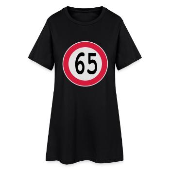 (65) - Frauen T-Shirt-Kleid - Schwarz - Vorne