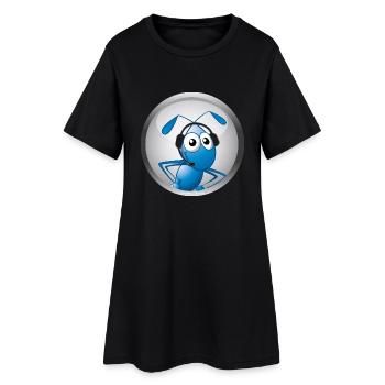 Ant with headset - Women’s T-Shirt Dress - black - Front