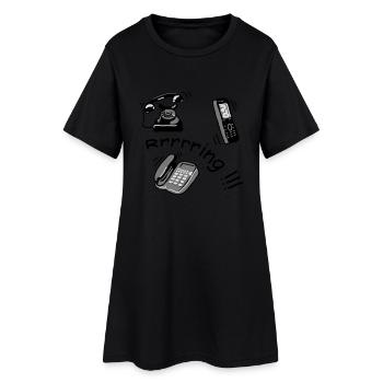 telephone - Robe T-shirt Femme - noir - Devant
