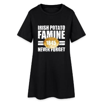 irish potato famine - Frauen T-Shirt-Kleid - Schwarz - Vorne
