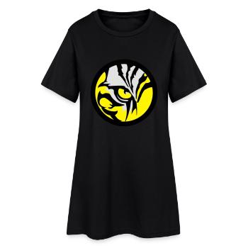 Tiger Eye - Frauen T-Shirt-Kleid - Schwarz - Vorne