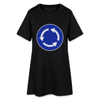 Kreisverkehr - Frauen T-Shirt-Kleid - Schwarz - Vorne