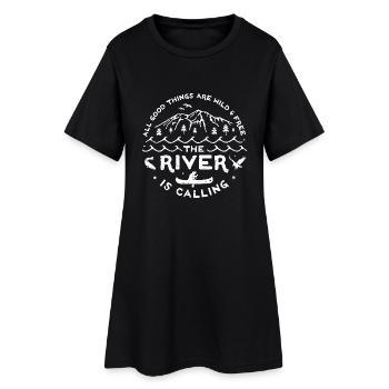 River is Calling w - Frauen T-Shirt-Kleid - Schwarz - Vorne