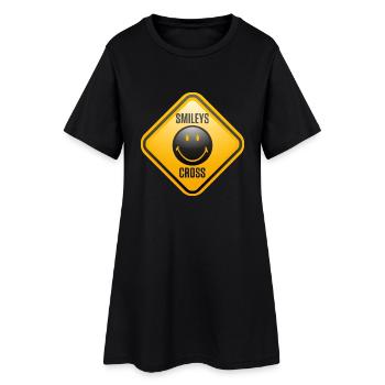 Smiley Shield Cross - Robe T-shirt Femme - noir - Devant