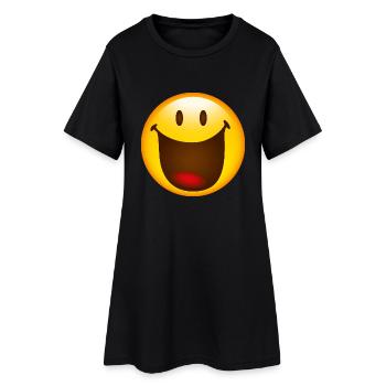 Smiley Glossy Big Happy - Women’s T-Shirt Dress - black - Front