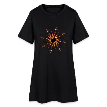 Fire flames boule de feu - Robe T-shirt Femme - noir - Devant