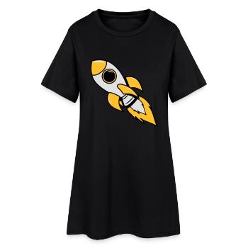 rakete fliegen raumfahrt 3c - Frauen T-Shirt-Kleid - Schwarz - Vorne