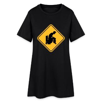 warnung verboten schild logo achtung vorsicht dang - Frauen T-Shirt-Kleid - Schwarz - Vorne