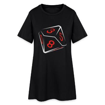 d10 - 2 colors - Frauen T-Shirt-Kleid - Schwarz - Vorne