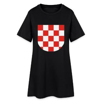 croatia sahovnica SAMO http://WWW.CROATIAN-TEAM.de - Frauen T-Shirt-Kleid - Schwarz - Vorne