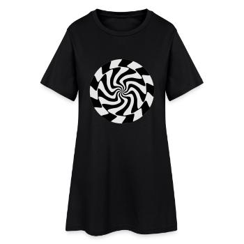 inner_vision - Frauen T-Shirt-Kleid - Schwarz - Vorne
