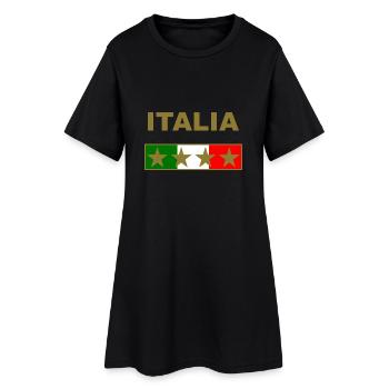 Italie Italie or Quatre étoiles - Robe T-shirt Femme - noir - Devant