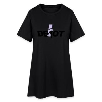Devot - Frauen T-Shirt-Kleid - Schwarz - Vorne