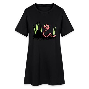 Earthworm Earth - 3 - Women’s T-Shirt Dress - black - Front