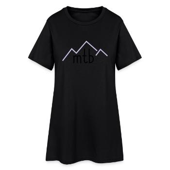 mtb text + berge - Frauen T-Shirt-Kleid - Schwarz - Vorne