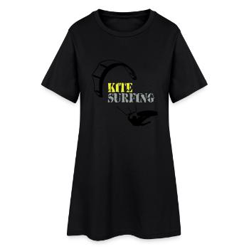Kitesurfing - Frauen T-Shirt-Kleid - Schwarz - Vorne