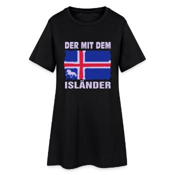Der mit dem Isländer - Frauen T-Shirt-Kleid - Schwarz - Vorne