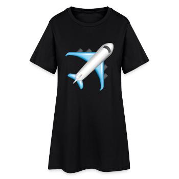 Smiley Plane - Frauen T-Shirt-Kleid - Schwarz - Vorne