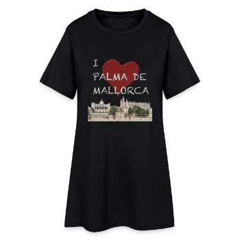 Palma de Mallorca - Frauen T-Shirt-Kleid - Schwarz - Vorne