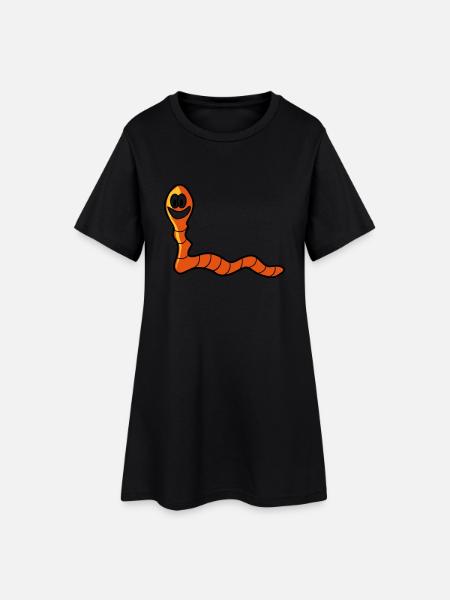 Earthworm worm - Women’s T-Shirt Dress - black