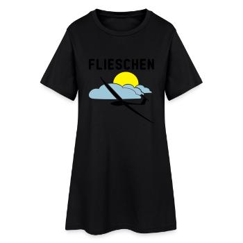 Cocktailglas mit Segelflieger Segelflugzeug - Frauen T-Shirt-Kleid - Schwarz - Vorne