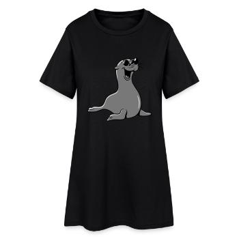 Seehund lunettes de soleil drôles - Robe T-shirt Femme - noir - Devant