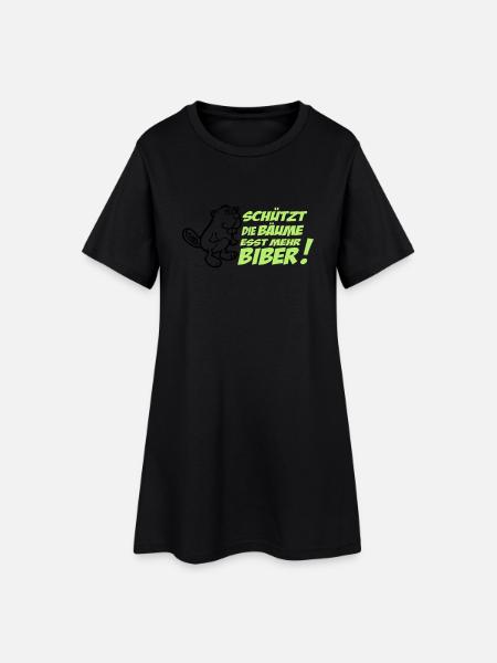 Protège les arbres - manger plus de castors! - Robe T-shirt Femme - noir