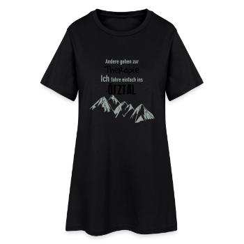 Therapie Ötztal - Frauen T-Shirt-Kleid - Schwarz - Vorne