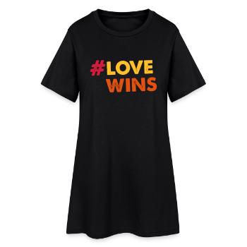 # Love Wins - Frauen T-Shirt-Kleid - Schwarz - Vorne